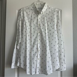 Banana Republic White Shirt with Black Pattern
